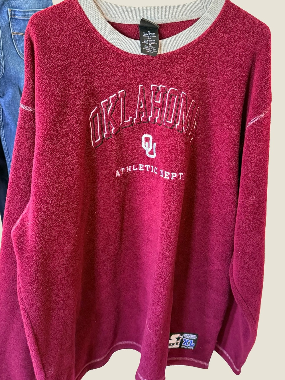 Vntg STARTER Oklahoma Athletic Dept. Sweatshirt
